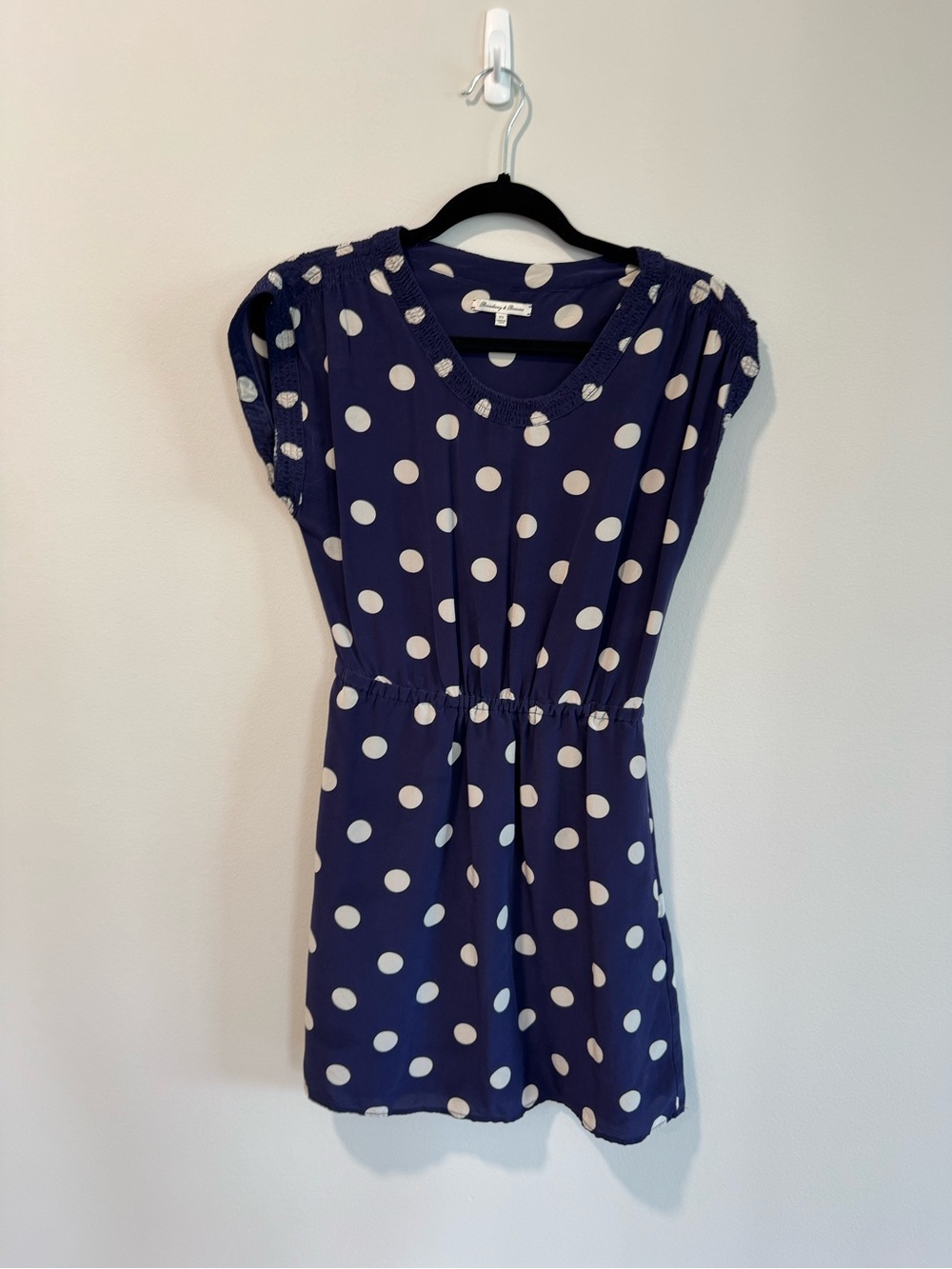 Urban Outfitters Navy Blue Polka Dot Mini Dress